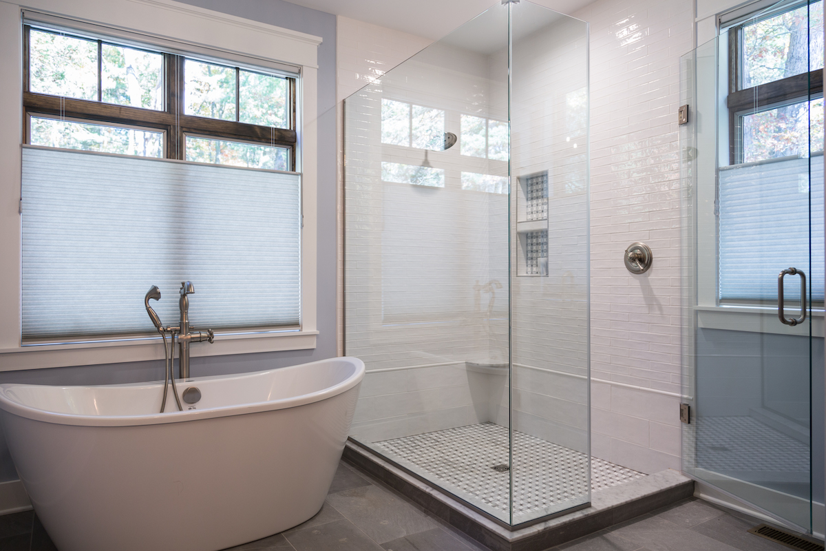fairview-lake-pa-primary-bathroom-interior-design-freestanding-tub-glass-shower